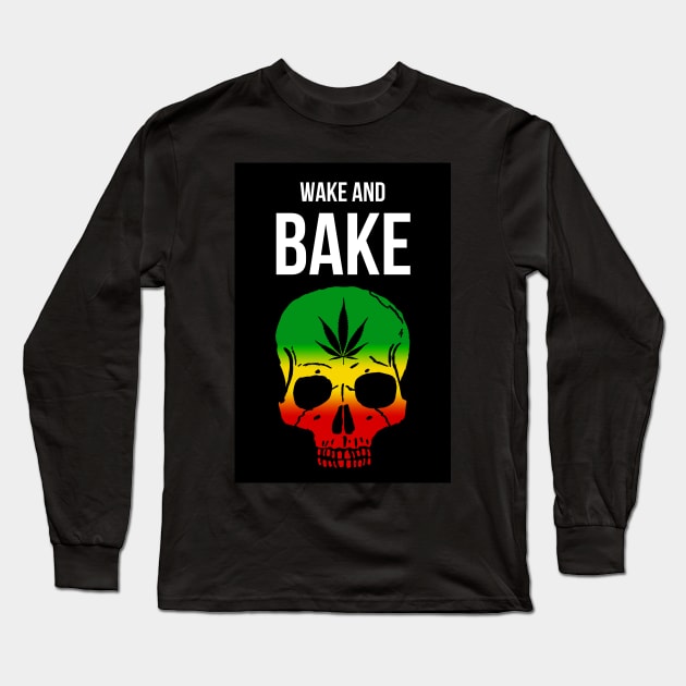 Wake And Bake Long Sleeve T-Shirt by PinkPandaPress